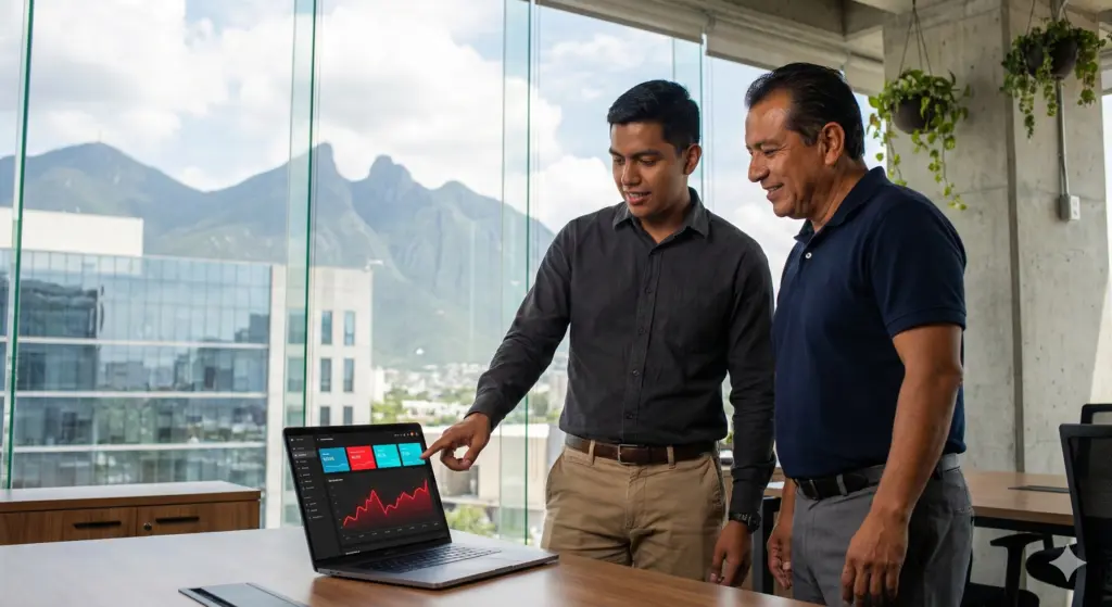 Equipo de agencia SEO Monterrey analizando estrategia de marketing digital para mejorar conversión